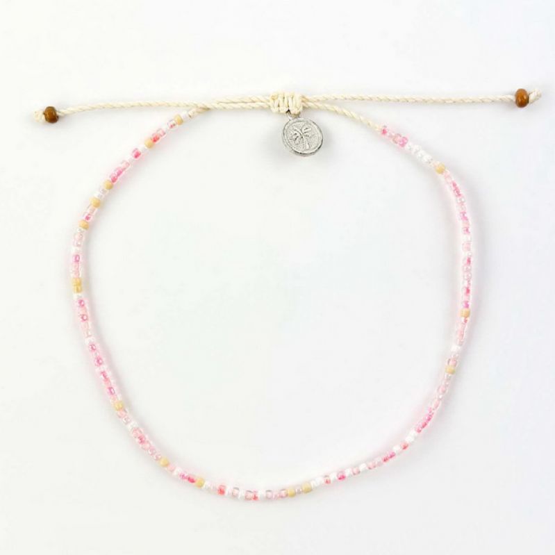 Βραχιόλι Ποδιού Mini χάντρες Ροζ