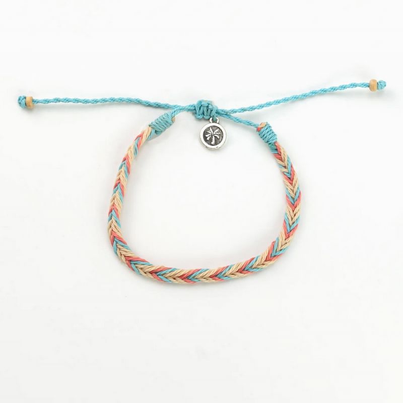 Plaited, wax polyester anklet