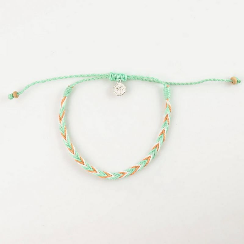 Plaited, wax polyester anklet