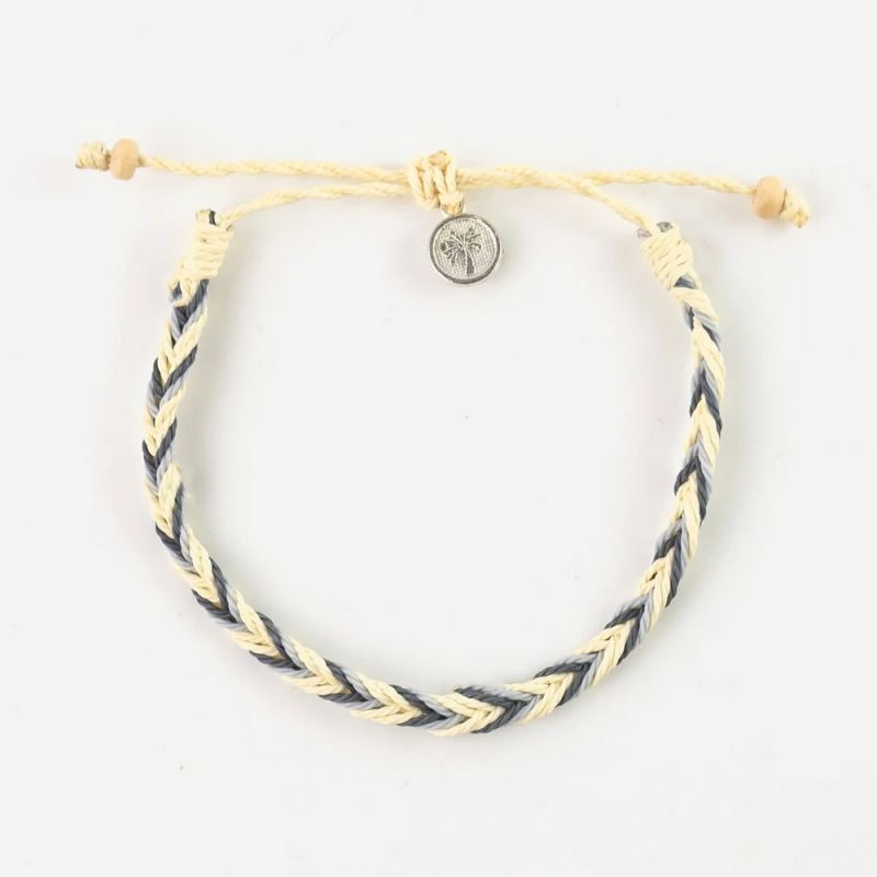 Plaited, wax polyester anklet