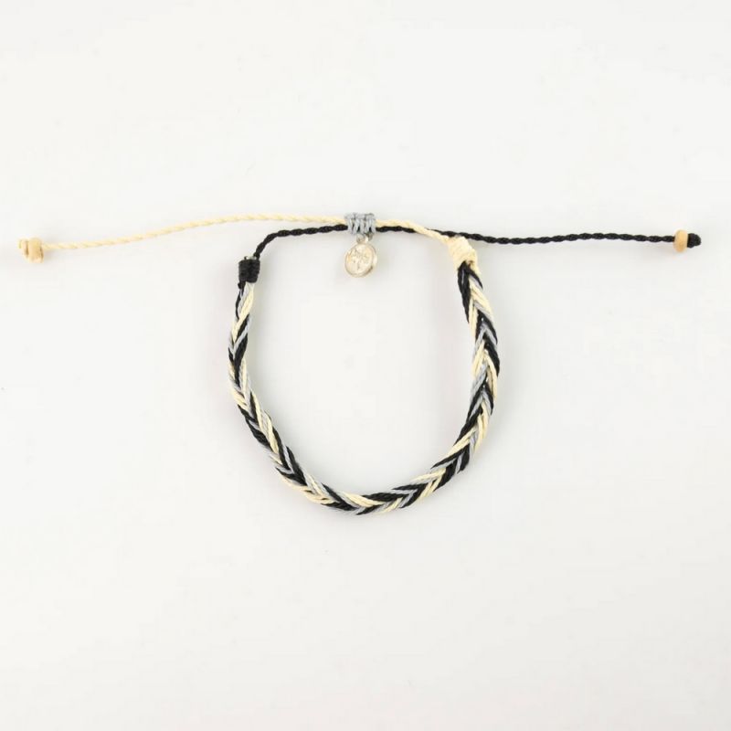 Plaited, wax polyester anklet