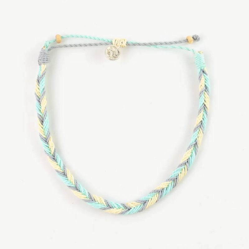 Plaited, wax polyester anklet