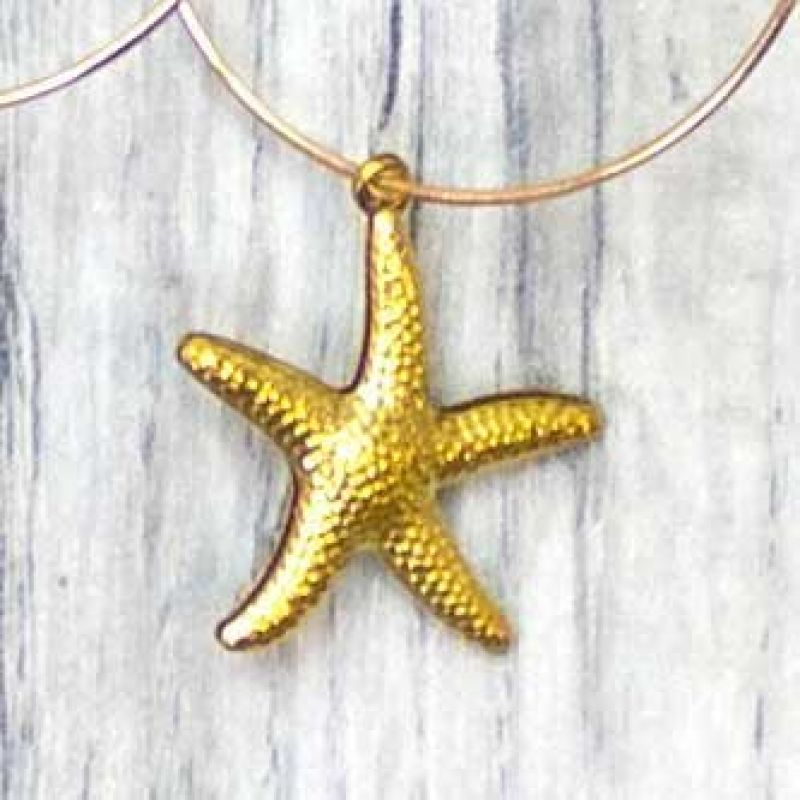 Σκουλαρίκια αστερίας επίχρυσα