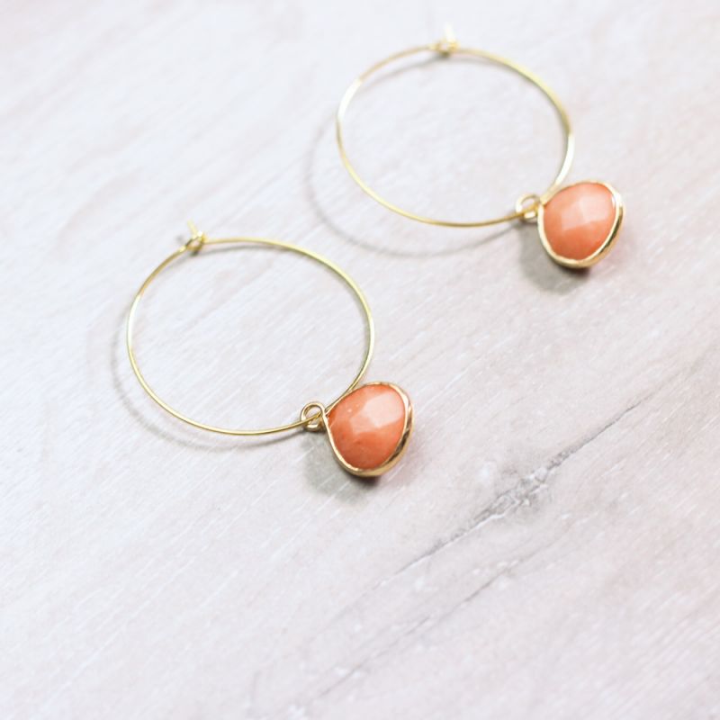 Jiwa Stone Hoop Earrings