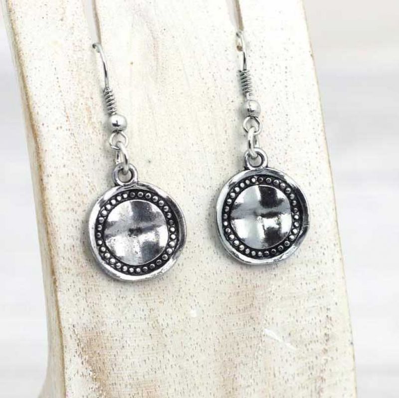 Silver metal hook earrings