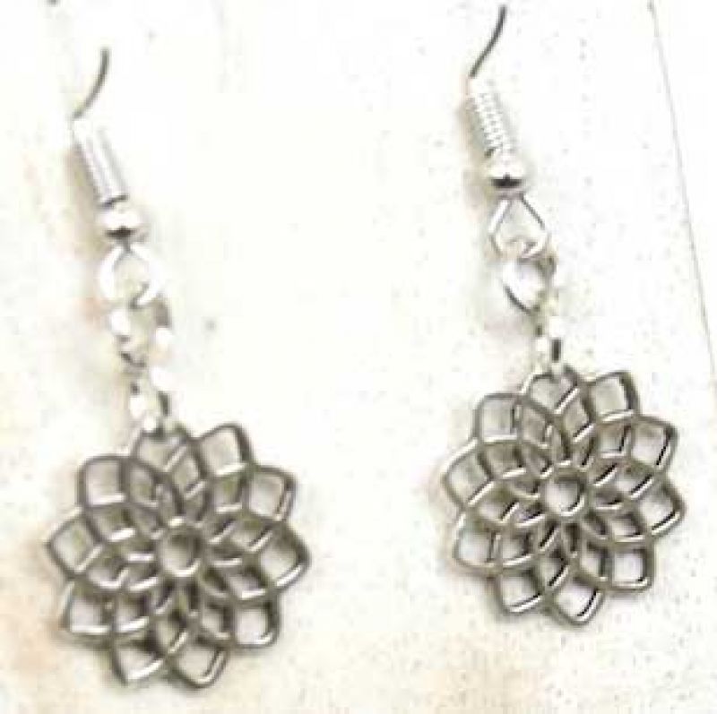 Silver metal hook earrings