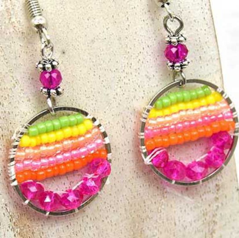 Seed bead drop earrings