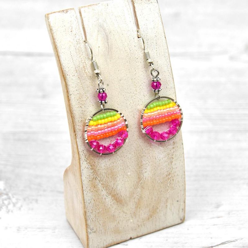 Seed bead drop earrings