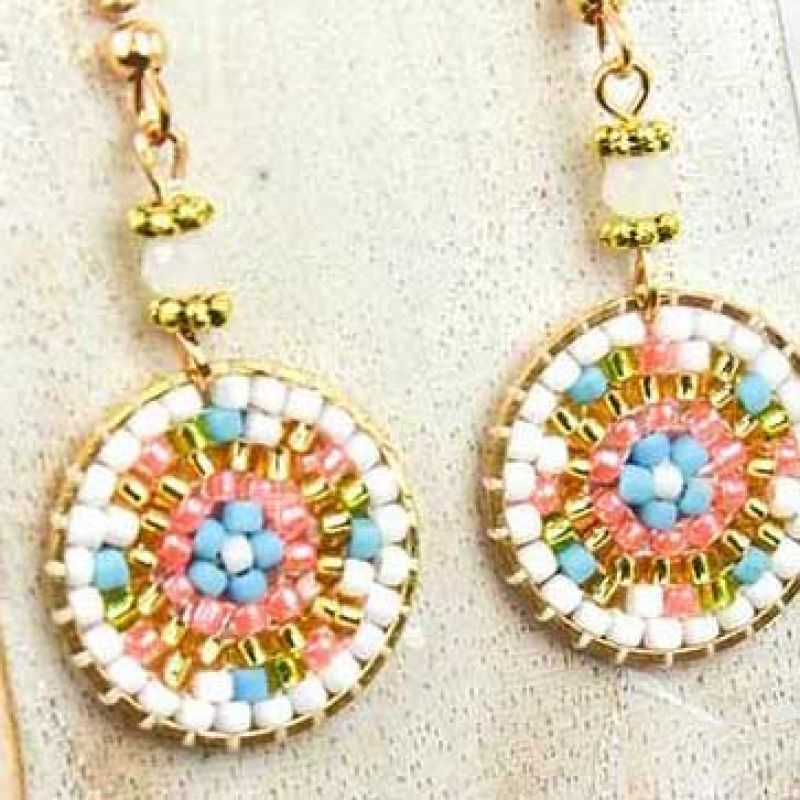 Σκουλαρίκια χάντρες στρογγυλά