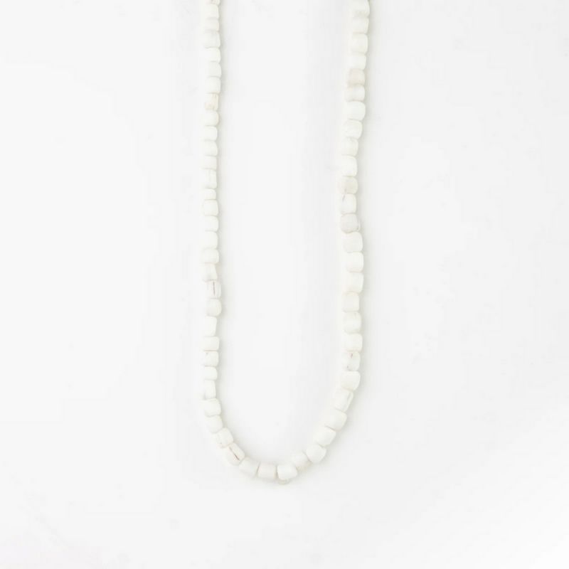 Κολιέ με γυάλινες χάντρες - Λευκό