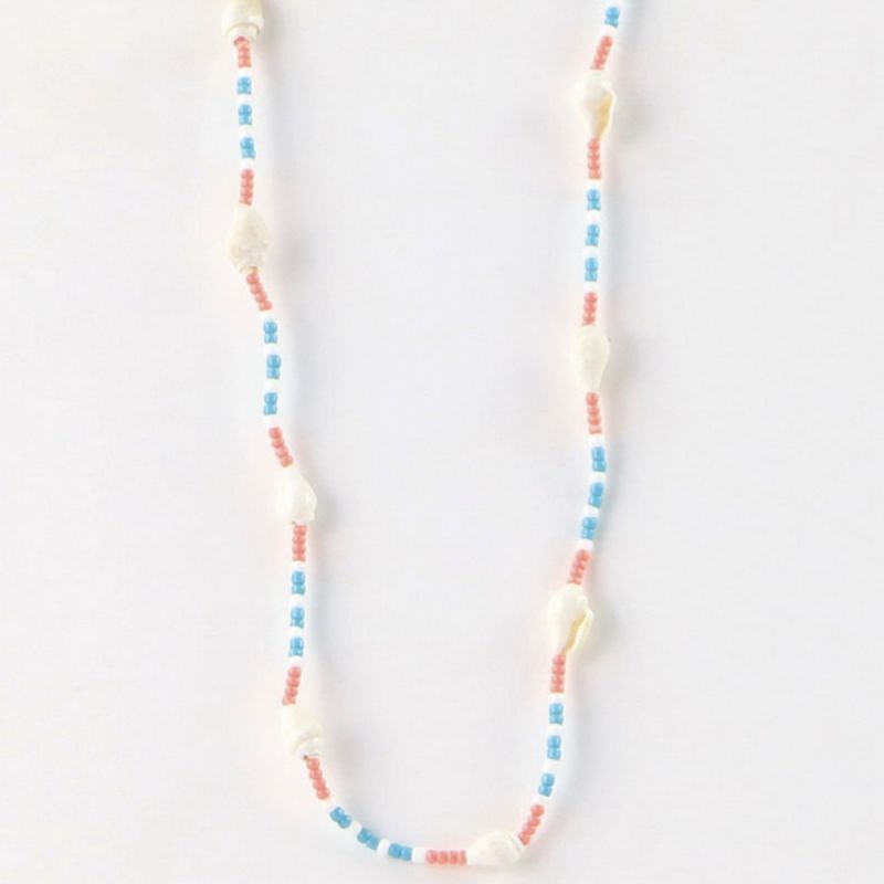 Κολιέ Bali με Κοχύλια Ροζ & Σιέλ