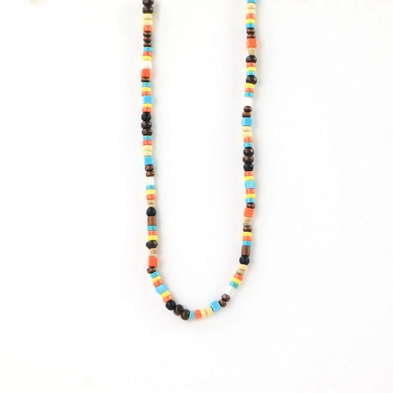 Κολιέ Ξύλινες χάντρες Πολύχρωμο