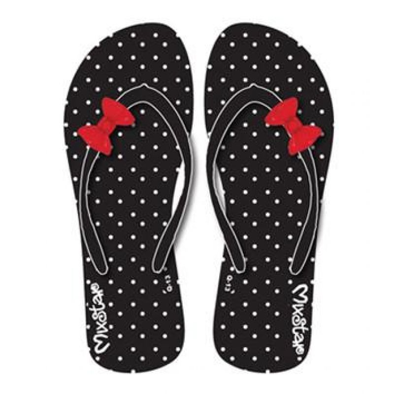 Σαγιονάρες Μαύρες πουά & φιόγκοι