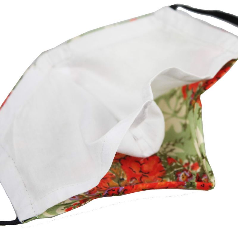 Μάσκα υφασμάτινη (M) Φλοράλ - με θήκη φίλτρου και έλασμα