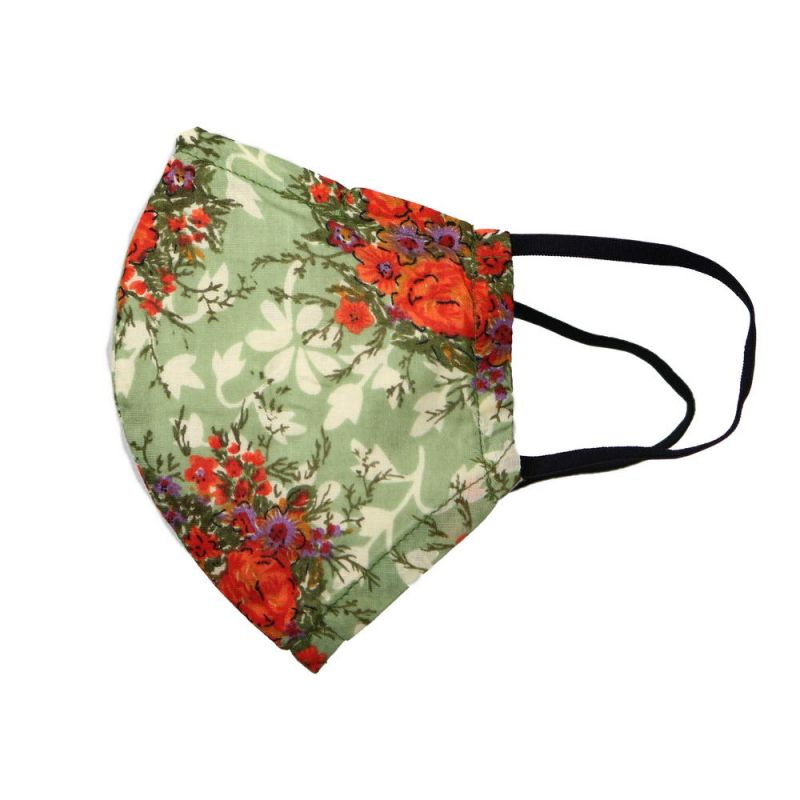 Μάσκα υφασμάτινη (M) Φλοράλ - με θήκη φίλτρου και έλασμα