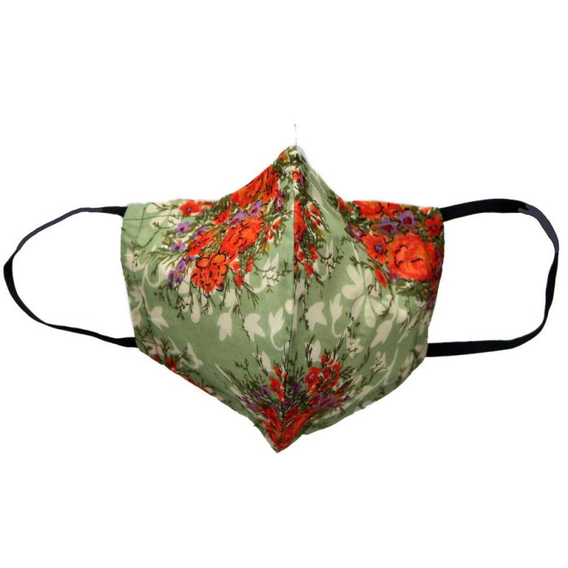 Μάσκα υφασμάτινη (M) Φλοράλ - με θήκη φίλτρου και έλασμα