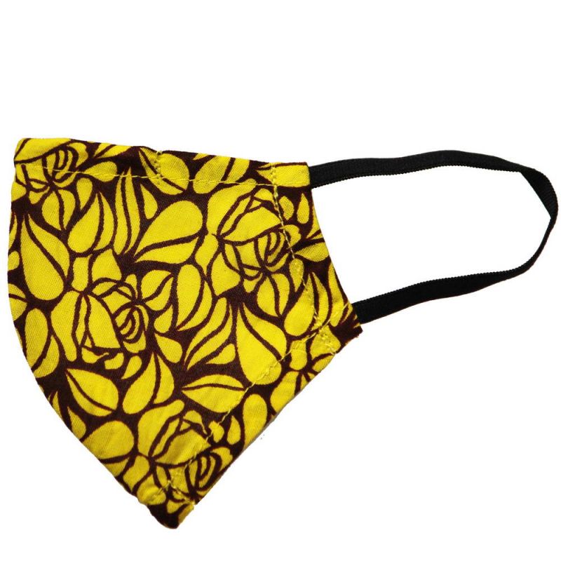 Μάσκα υφασμάτινη (M) Yellow leafs - με θήκη φίλτρου και έλασμα