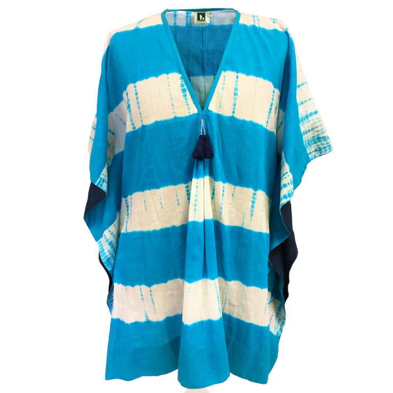 Καφτάνι Blaire V - Tie Dye Μπλε βαμβακερό