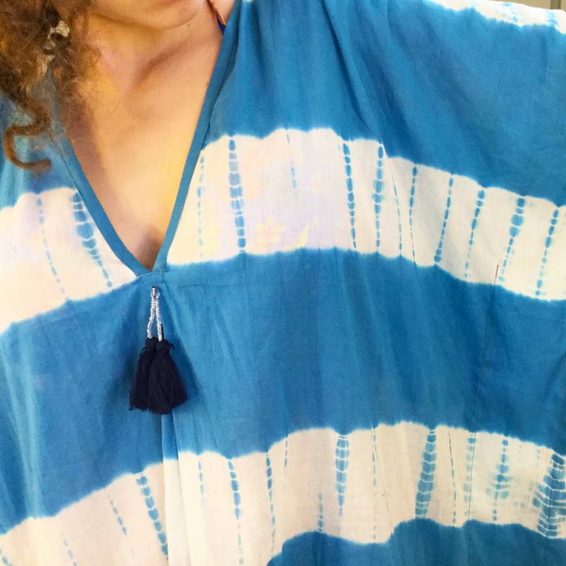 Καφτάνι Blaire V - Tie Dye Μπλε βαμβακερό
