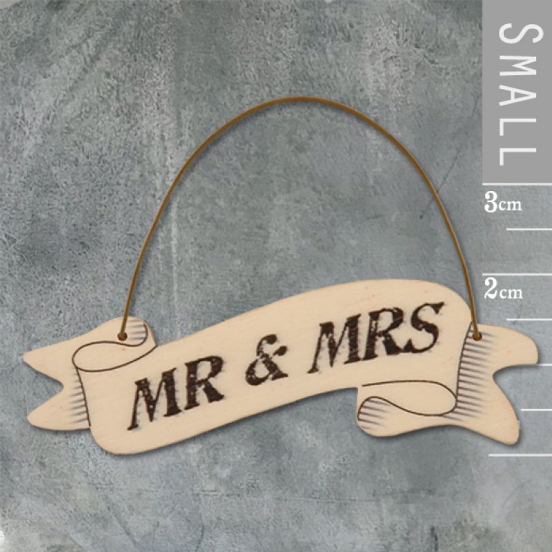 Ξύλινη κορδέλα (5εκ.) - Mr & Mrs