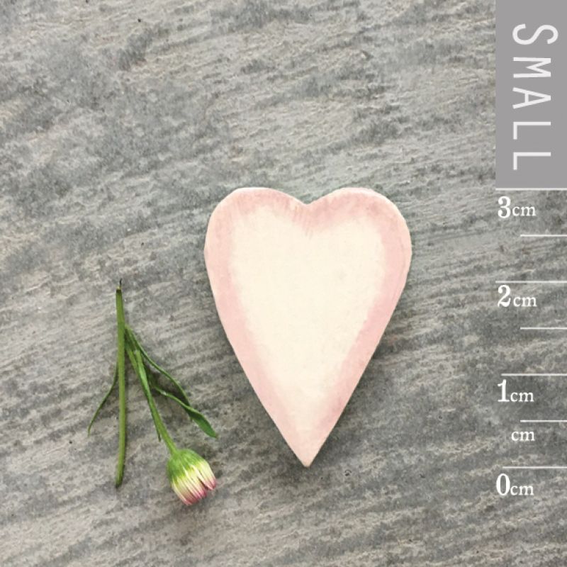 Tiny wood heart-Pink