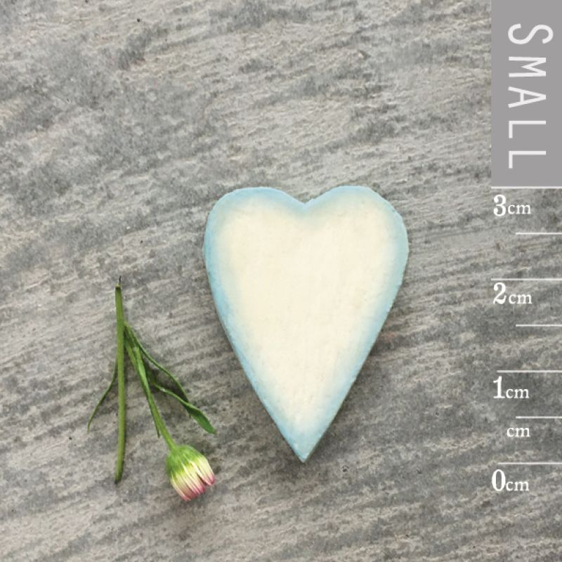Tiny wood heart-Blue