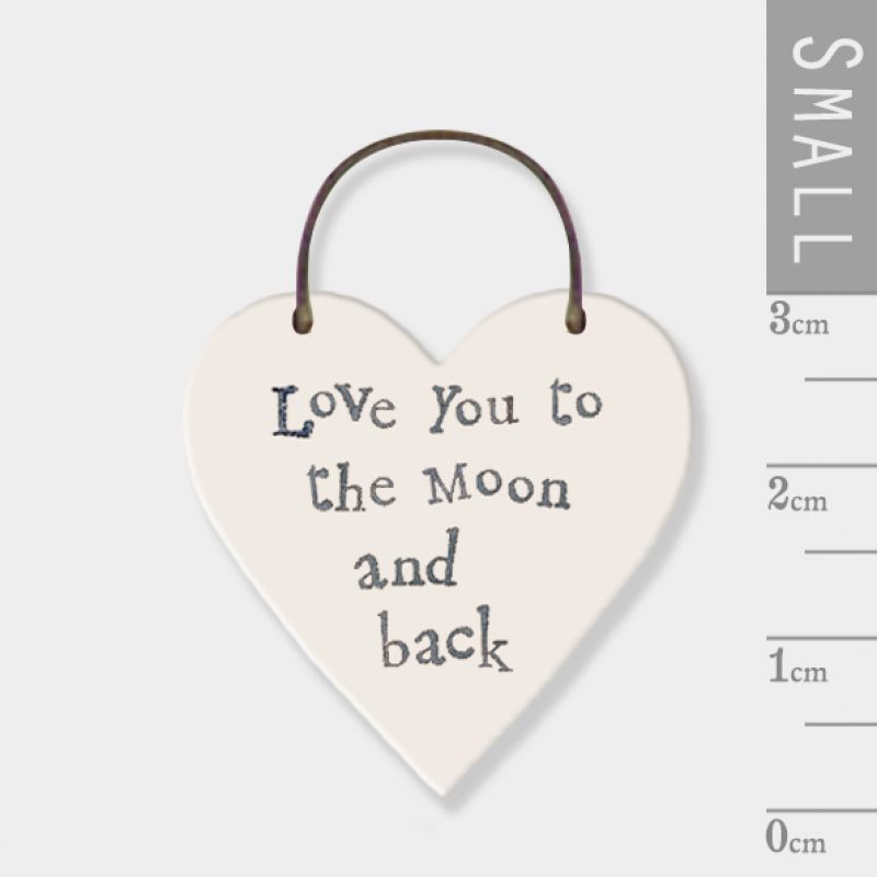 Little heart - Love you to the moon and back Size: 3x0,1x6 cm