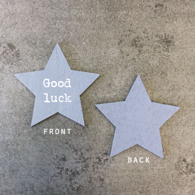 Pack of 10 wood star-Good luck
