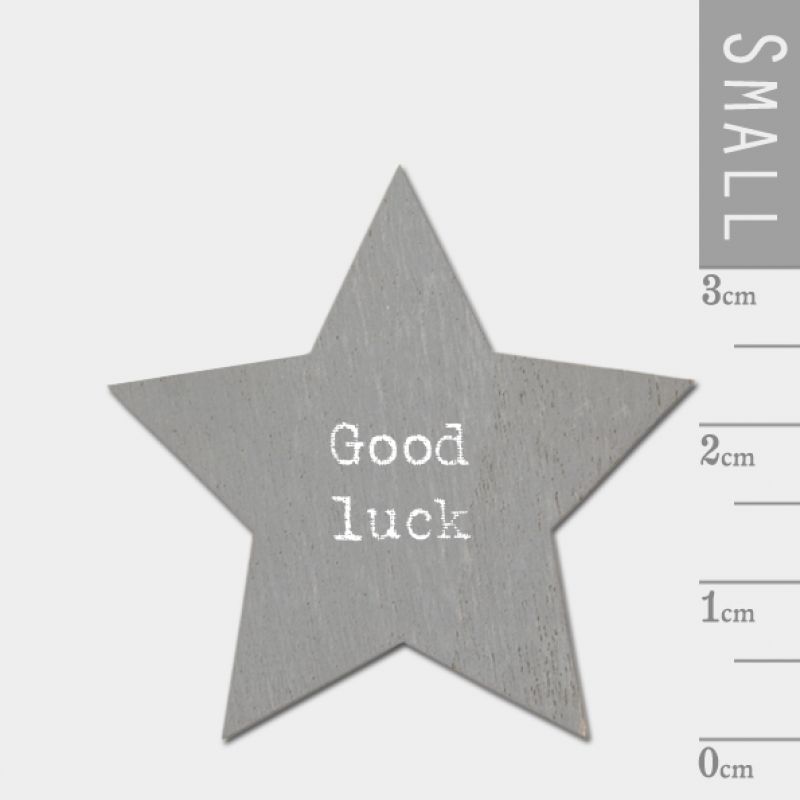 Pack of 10 wood star-Good luck