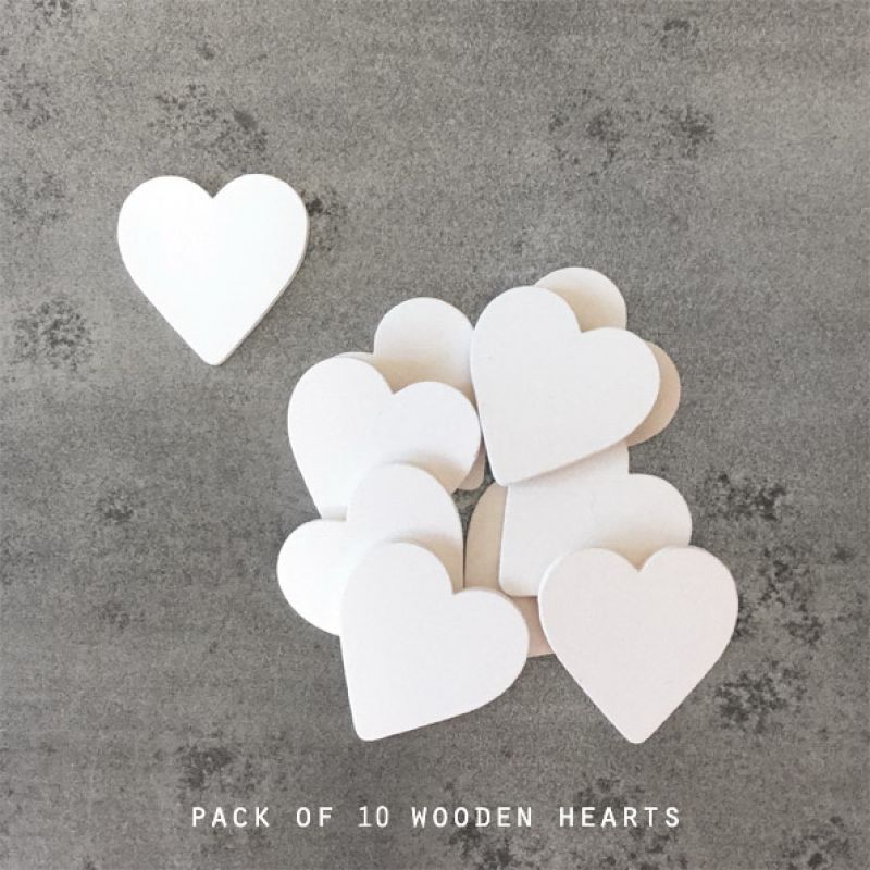 Pack of 10 wood heart-Plain heart