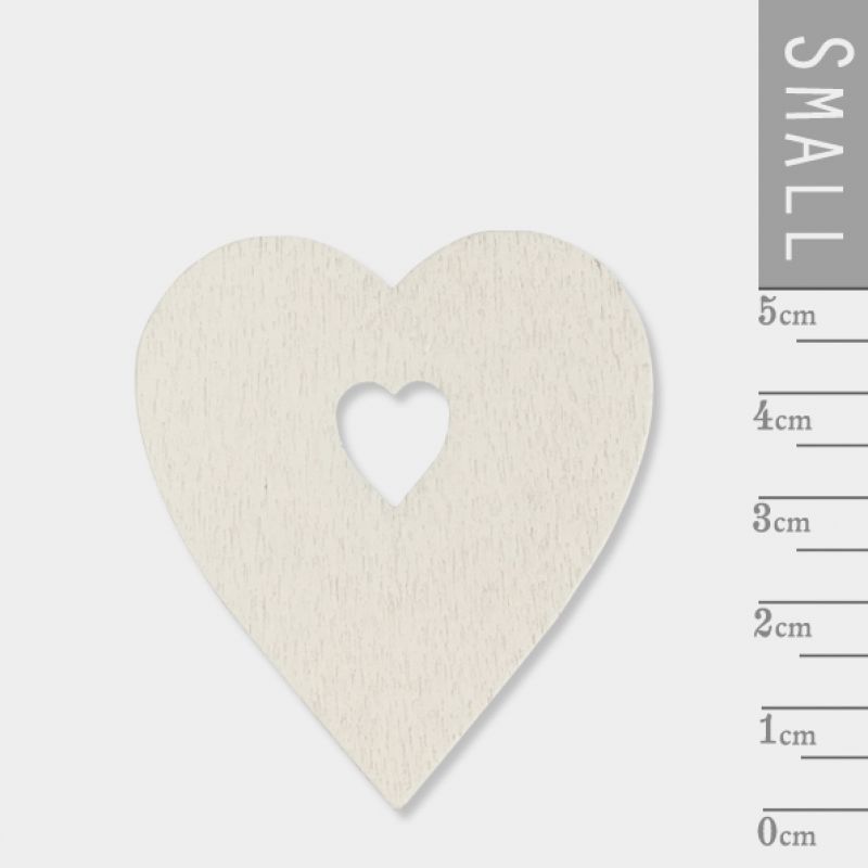 Καρδιές ξύλινες Σετ/10  5,2x4,6 εκ.