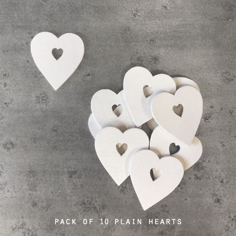 Pack of 10 wood heart-Plain cut out heart Size: 5,2x0,3x4,6 cm