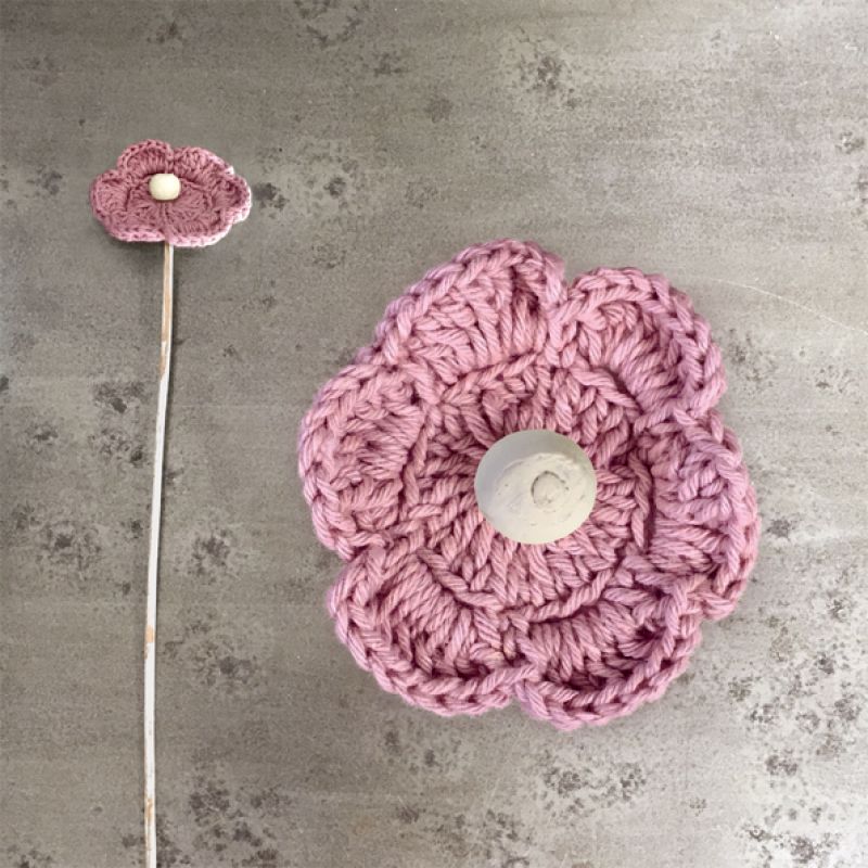 Crochet flower - Dark pink