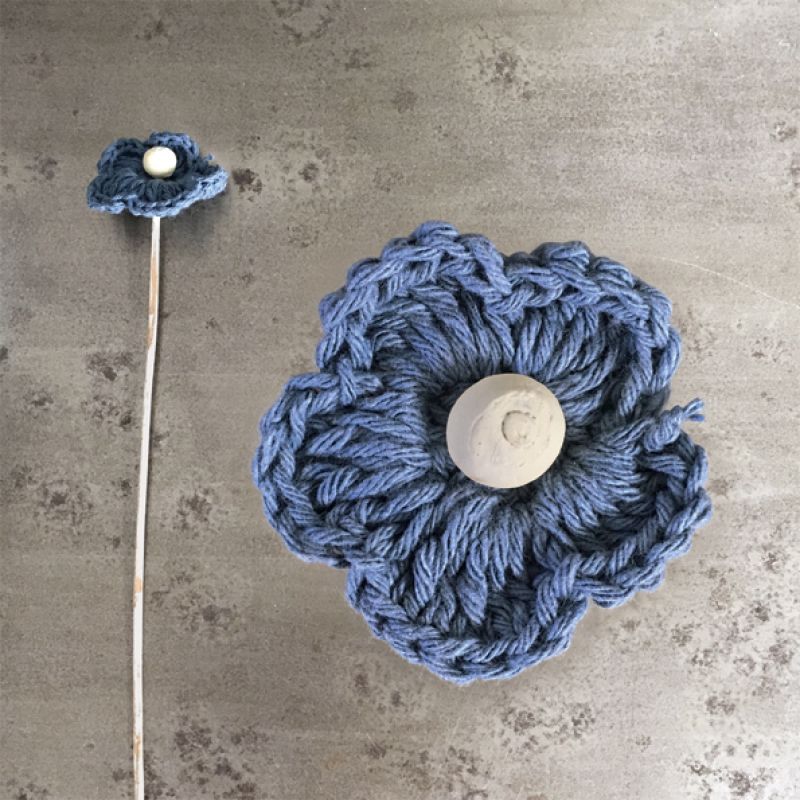 Crochet flower - Dark blue