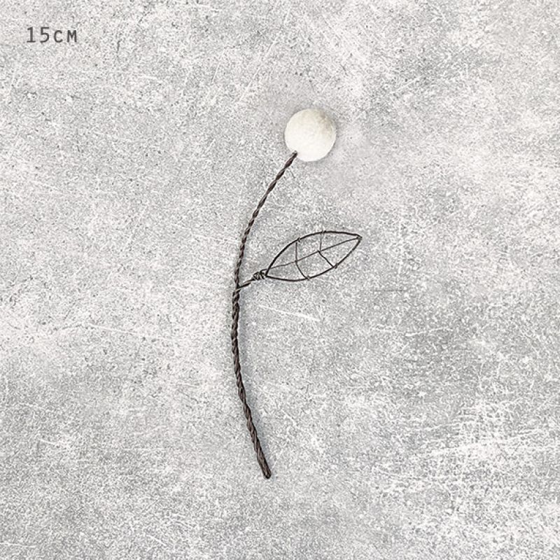 Medium wire pompom flower-White