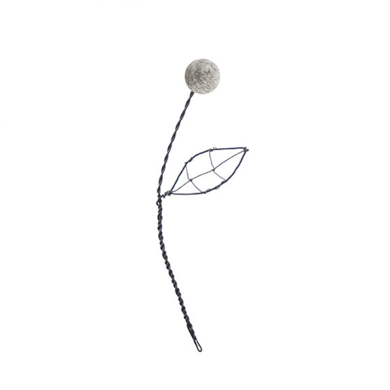 Medium wire pompom flower-Grey