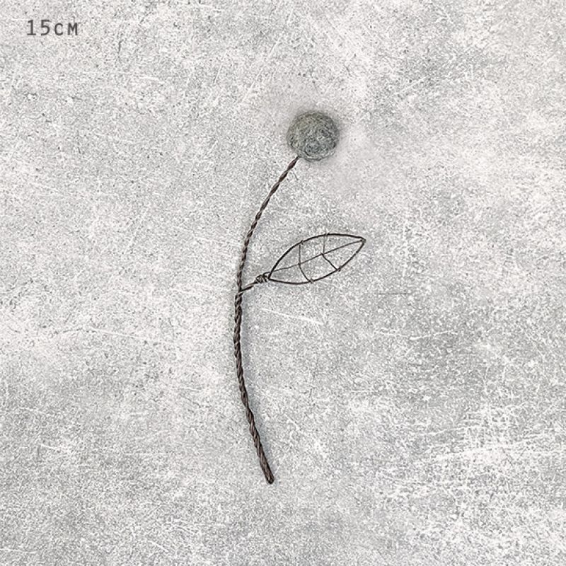 Medium wire pompom flower-Grey