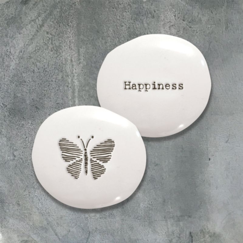 Porcelain pebble - Happiness / Butterfly