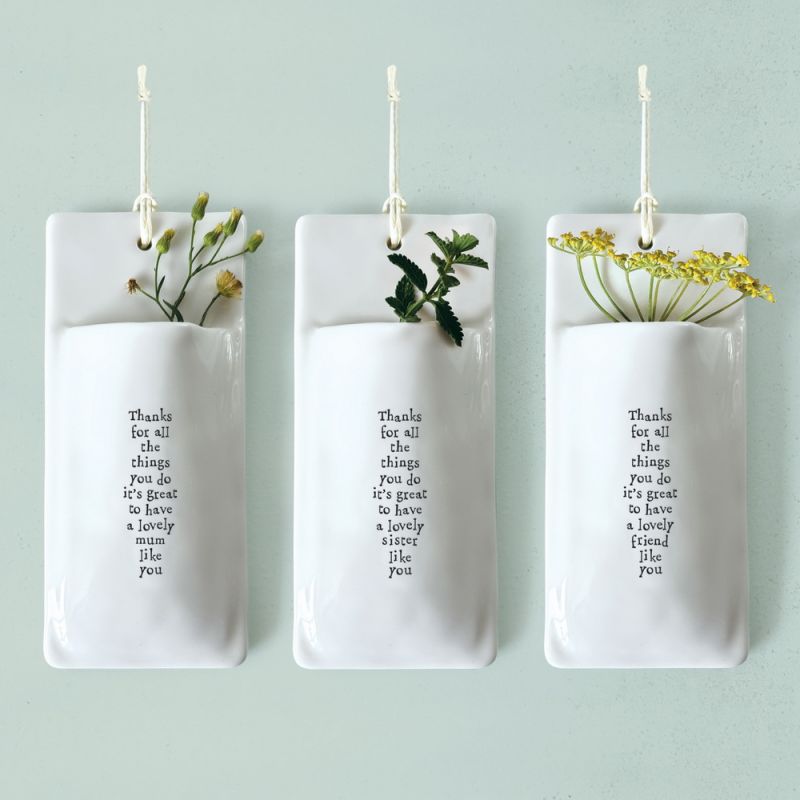Wall vase-Thanks lovely sister