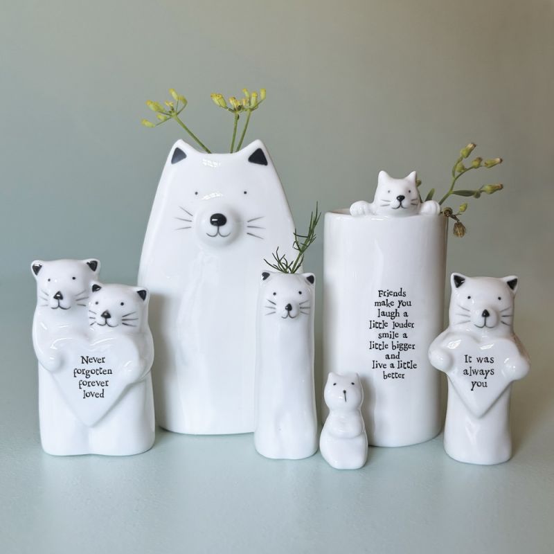 Porcelain heart animal-Cat