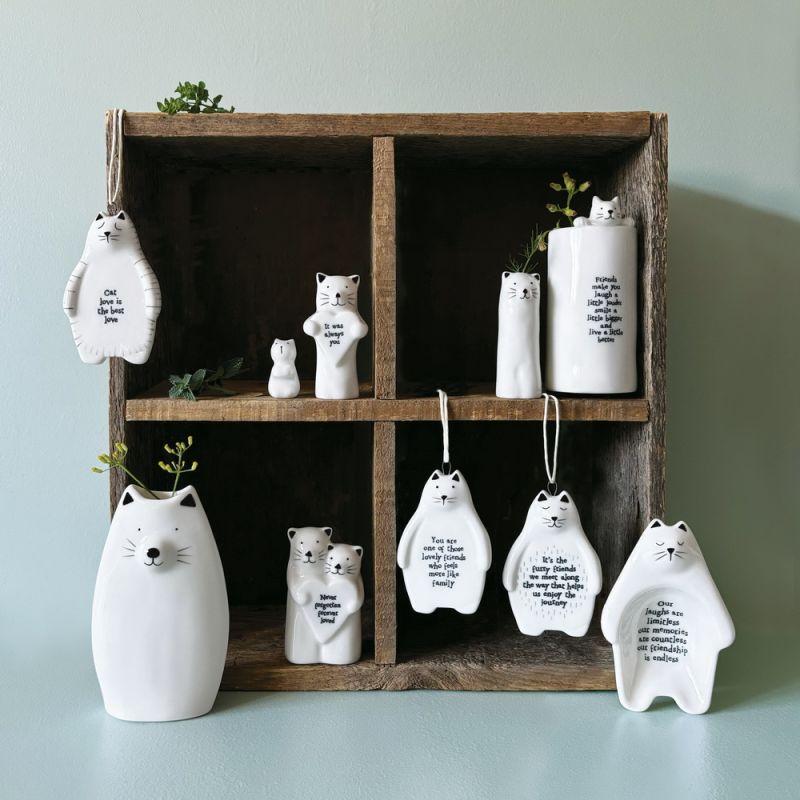 Porcelain heart animal-Cat