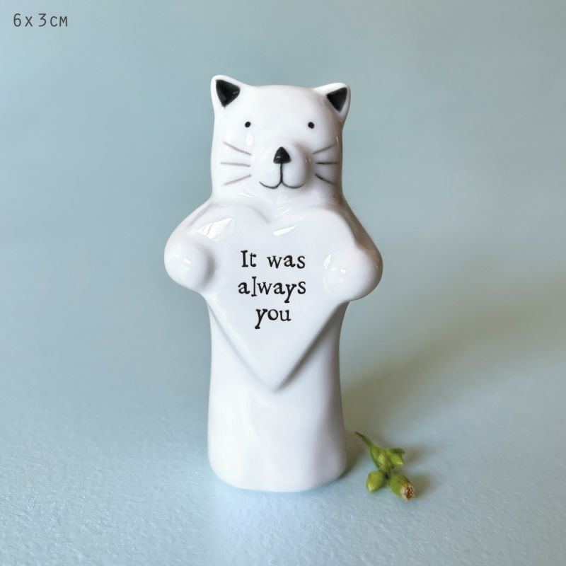 Porcelain heart animal-Cat