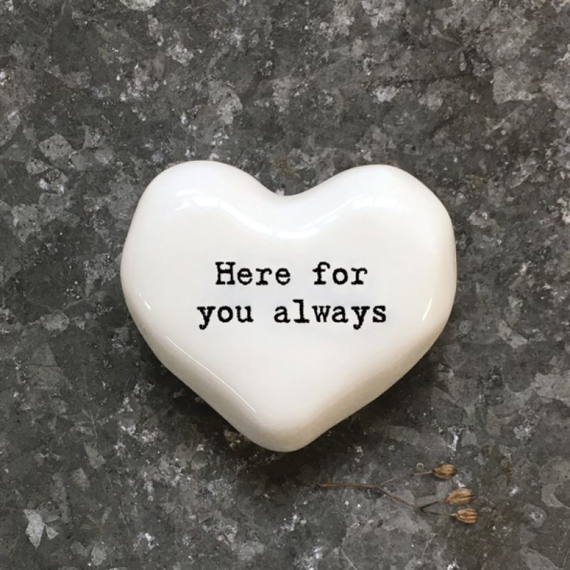 White heart token-Here for you always