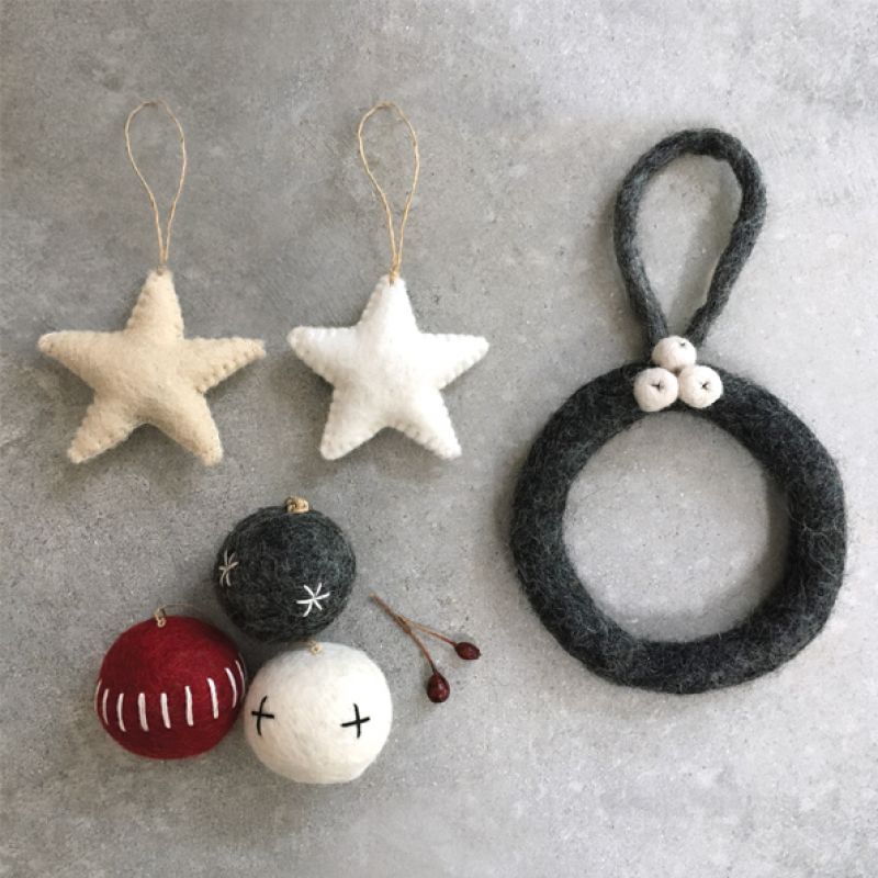 White felt hanging star