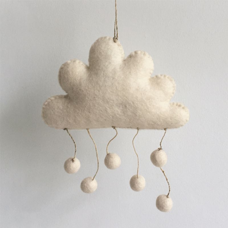 Cream felt decoration-Cloud
