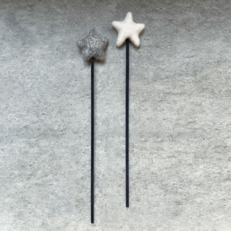Felt star wand-White