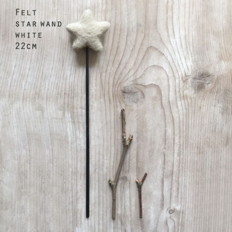 Felt star wand-White