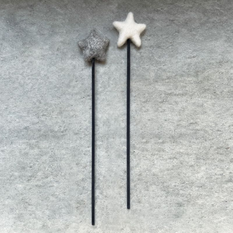 Felt star wand-Grey