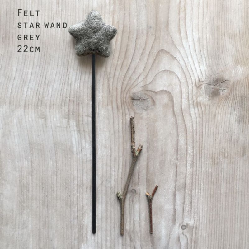 Felt star wand-Grey