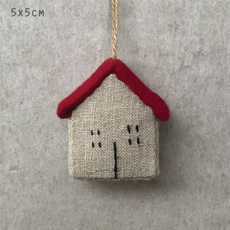 Linen hanging house-Red roof